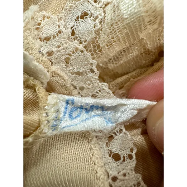 Vintage Perma-Lift Satin Lace Camisole Champagne Medium - Image 6