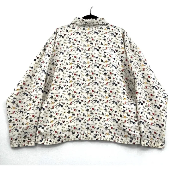 Cherokee Floral Print Utility Jacket Womens Medium Cotton Snap Front Cottagecore - Image 2