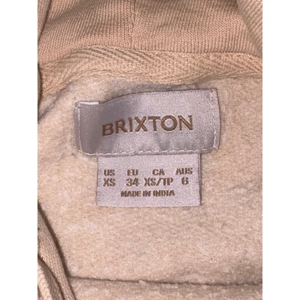 Brixton Freebird Hoodie Tan Beige Graphic Eagle Pullover Sweatshirt Womens XS - Image 5