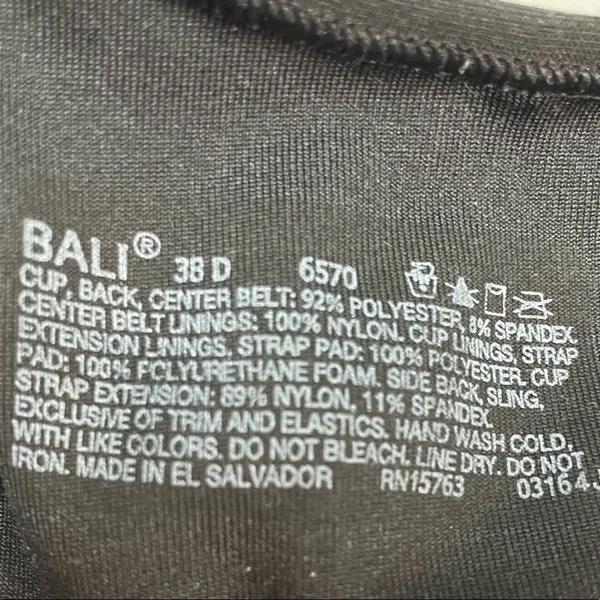 3/$15 Bali Black Bra - Image 10