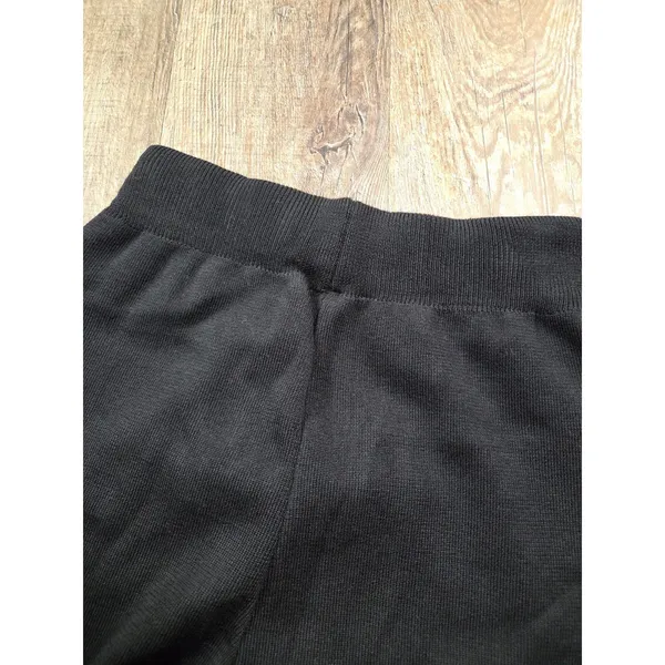 Katch Me black ribbed knit wide-leg trousers One Size Pants Stretchy - Image 2