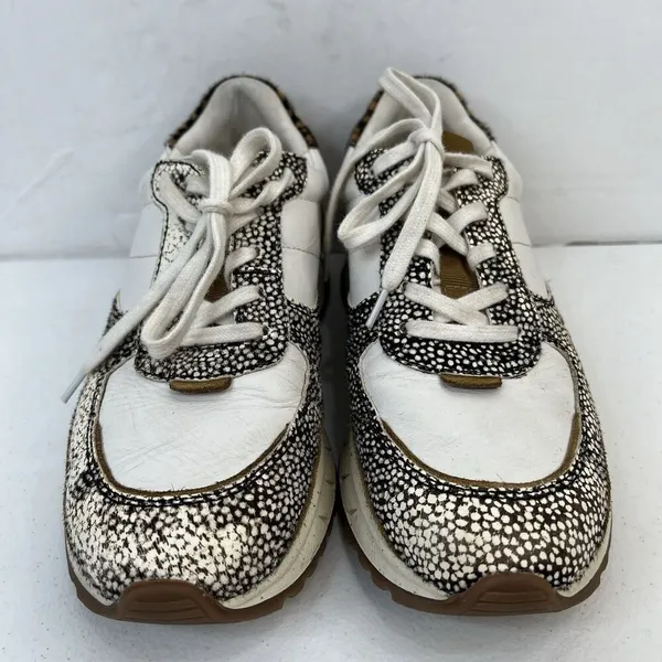 Madewell MWL Size 7.5 Kickoff‎ Trainer Sneaker Leather Calf Hair Lace Up Shoes - Image 5