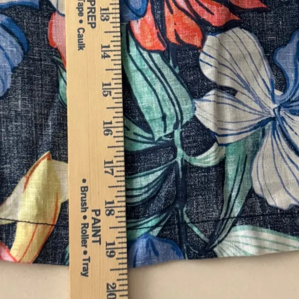 Tommy‎ Bahama Sz 6 Floral Linen Mini Skirt Blue Tropical Hibiscus Vacation Beach - Image 6