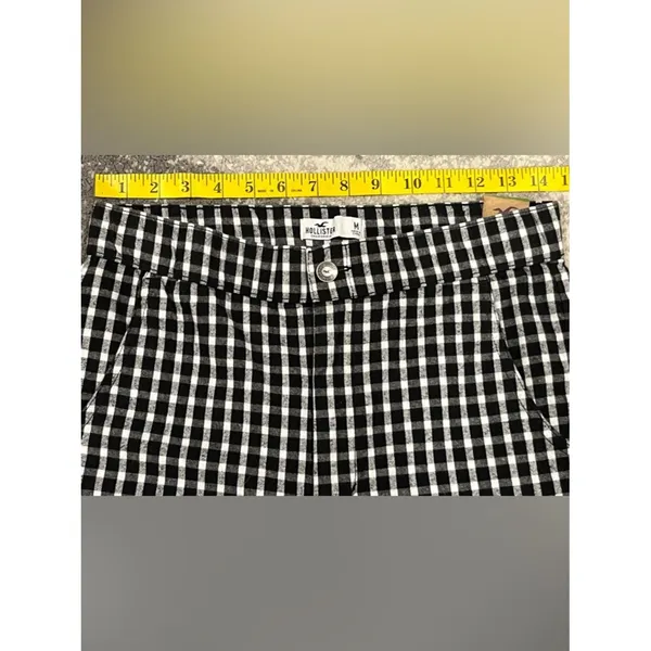 Preppy Gingham Check Straight Leg Trousers Black/White Ankle Pants - Image 7