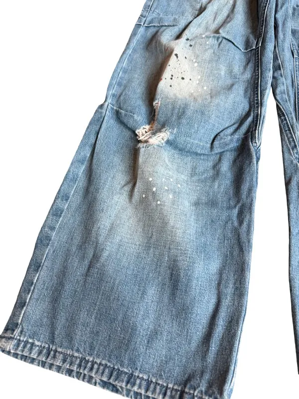 We The Free People Modern Love Jeans Paint Splatter Drawstring Size Medium Women - Image 6