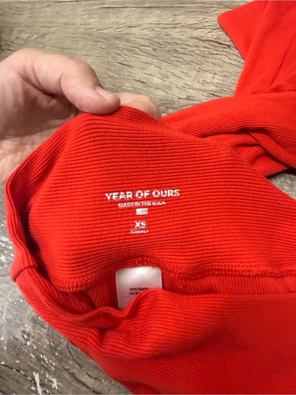Year of ours‎ bright red flared pant size xs - Image 3