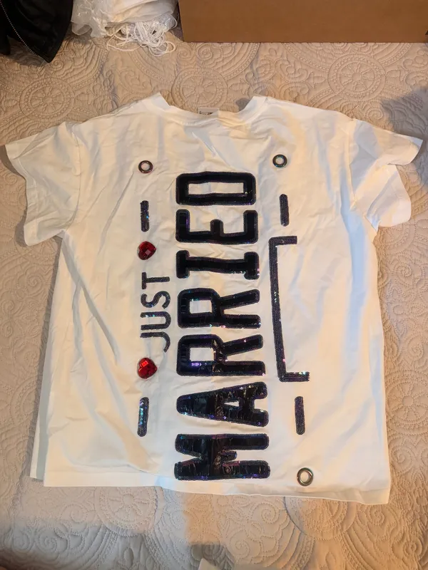 Queen of Sparkles Just Married Shirt - Image 2