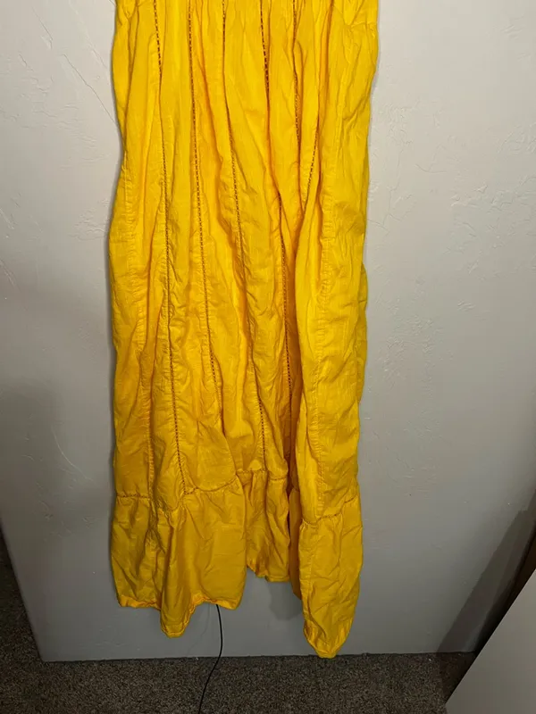Maeve Arcadia Yellow Ruffled Spaghetti-Strap Tiered‎ Boho Maxi Dress - Image 11