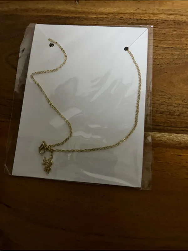 Gold Star Pendant Necklace with White Crystal Fill - Image 2