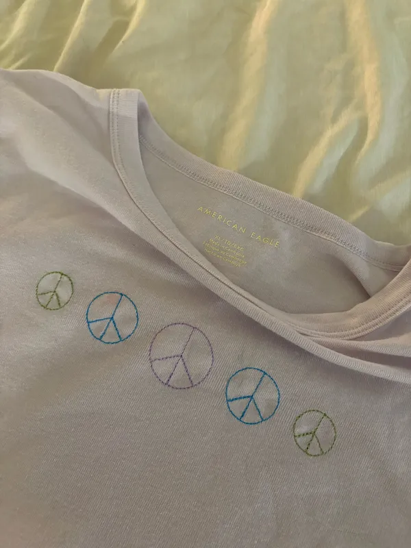 American Eagle Embroidered Baby Tee - Image 2