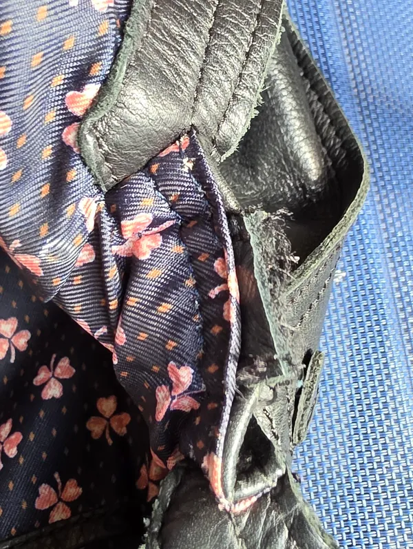 Lucky Brand Black Leather Fold Over Purse NO Shoulder Strap - Image 14