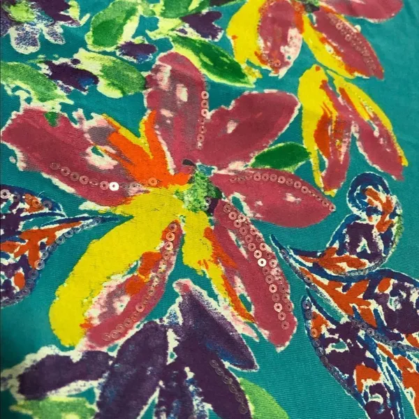 Lauren Ralph Lauren Floral Blue Sequenced Tshirt - Image 4