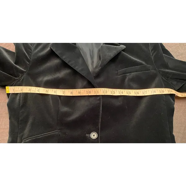 Lauren Ralph Lauren Black Velvet Blazer Jacket Cotton Size 14 Classic Party - Image 8