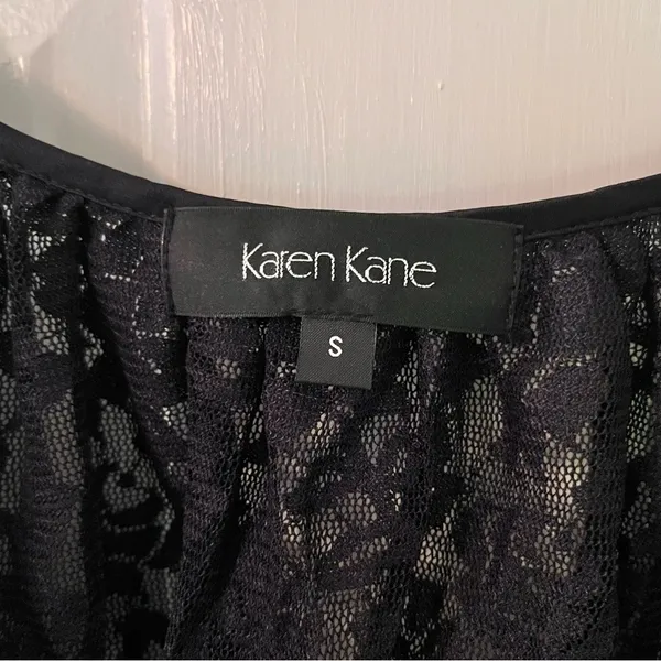 (NWT) KAREN KANE Black Floral Lace Long Sleeve Blouse - Image 10