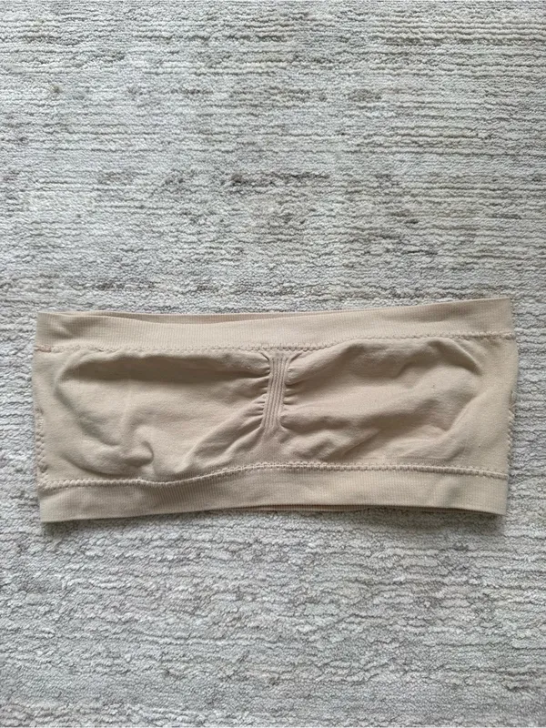 No Boundaries Beige Strapless Bandeau Top (Size Small) - Image 3