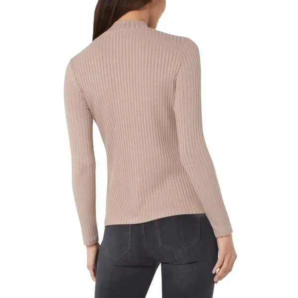 NWT Liverpool Mock Neck Ribbed Knit Top Sandstone Tan Size Large LM8229K61 - Image 3