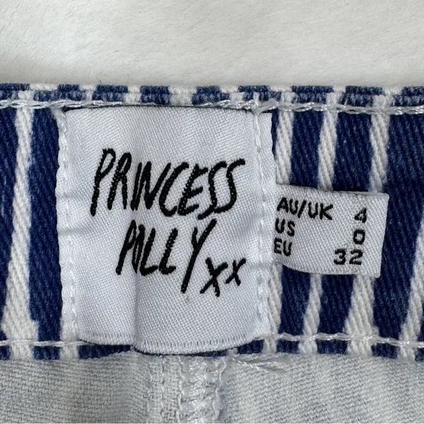Princess Polly Danica Jeans Womens 0‎ Blue White Painted Stripe Crop Straight - Image 8