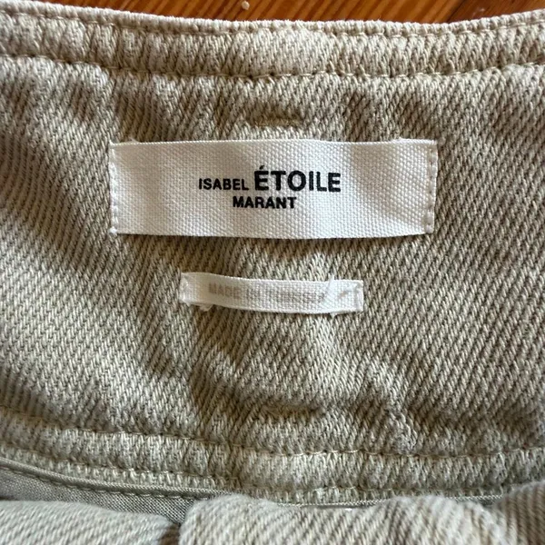 Isabel Marant Etoile Tigrane Mother of Pearl Button Front Mini Skirt in Ecru - Image 4