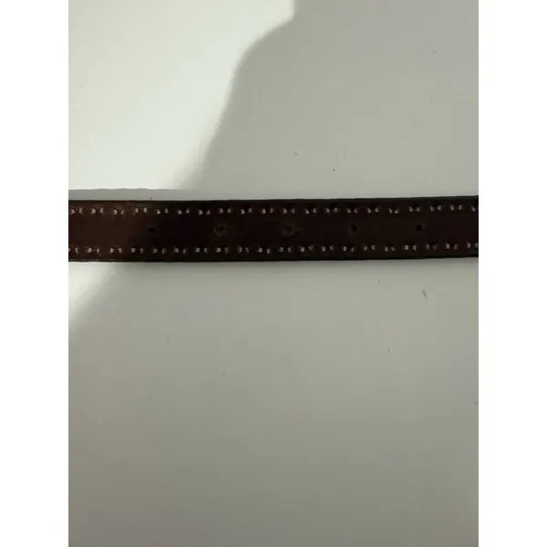 Western Studded Belt San Juan Creek Brown Leather Silver Stamped‎ 35" Sz 30 - Image 9