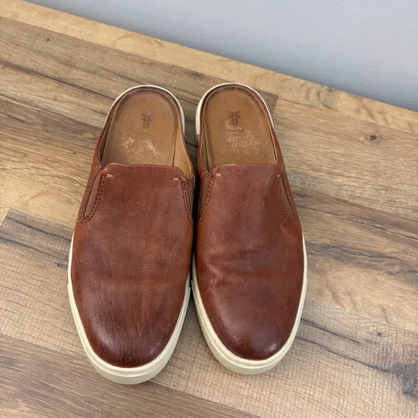 Frye Ivy Leather Slip On Mule Clog Cognac Brown Women’s - Image 6