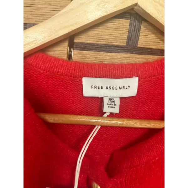 Free Assembly Red And Black Button Front Cardigan Size XXL‎ - Image 5