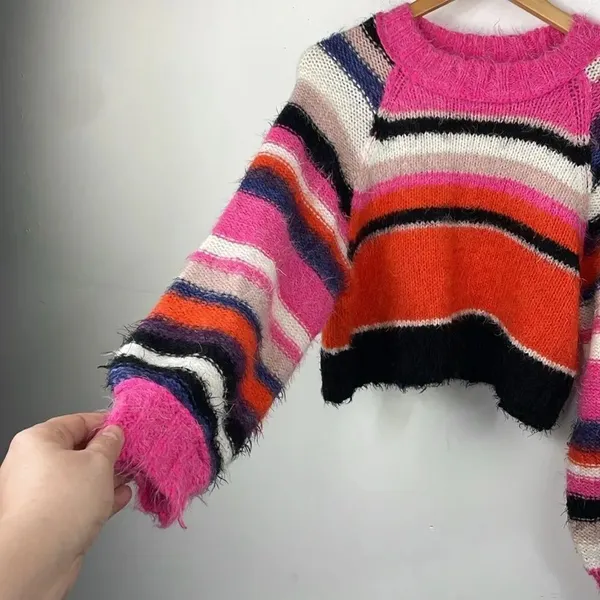 Free People Snowbird Sweater Multicolored Stripes size XS - Image 4