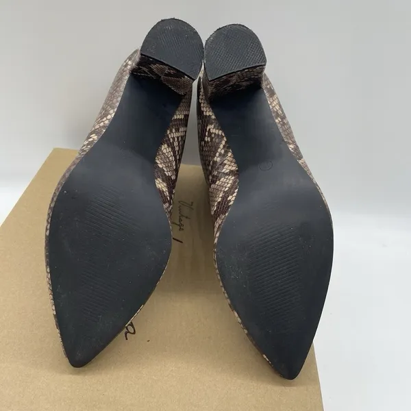 Vintage Havana Womens Size‎ 10 Ellen Taupe Snakeskin Pointed Toe Booties Heels - Image 5