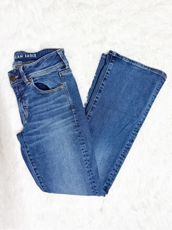 American Eagle Kick Boot Super Stretch Jeans Women’s 4 Short Dark Wash Bootcut - Image 5