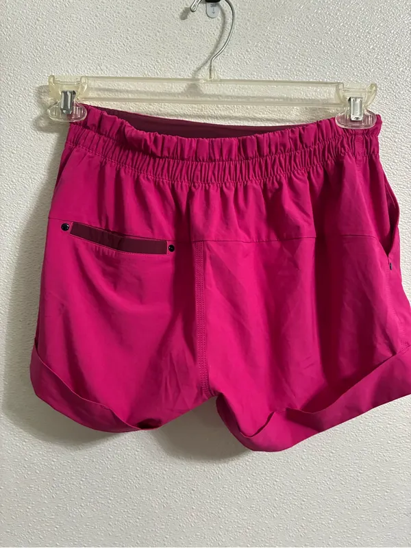 Lululemon Women's Magenta Drawstring cuffed Shorts 4 - Image 2