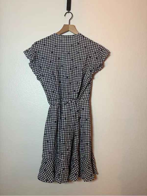 Rails Leanne Wrap Dress in Navy Gingham Dots‎ - Image 6