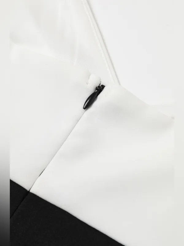Spaghetti Strap Black and White Sheath Dress Small - Image 7