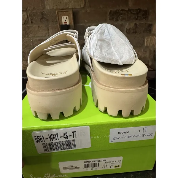 NEW Sam Edelman Eliana White Leather Lug Sole Slide Sandals Size 11 - Image 8