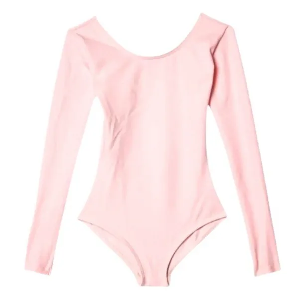 Capezio Adult Pet XS 2-4 Leotard Pink Long Sleeve Scoop Neck Dance Yoga Gym - Image 2