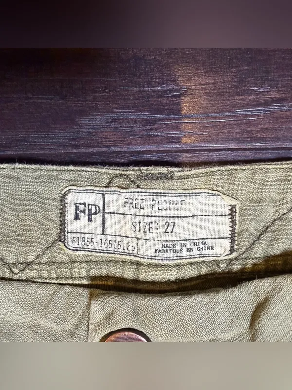 Free People Size 27 Olive Khaki Utility Pants Straight Leg Cargo Boho - Image 7