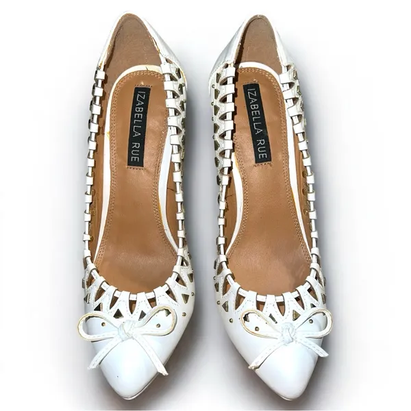 Izabella Rue Women's White Heels Size 7 - Image 3