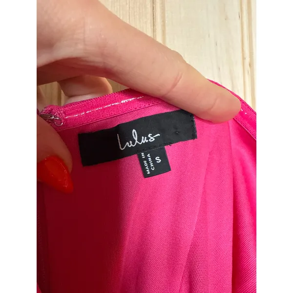 NWT Lulus Elaborate Excellence Hot Pink Strapless Bodycon Maxi Dress Party Sz S - Image 6