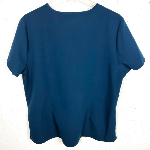 Figs Catarina One-Pocket Scrub Top Blue V-Neck Darted Back Short Sleeve Size XXL - Image 2
