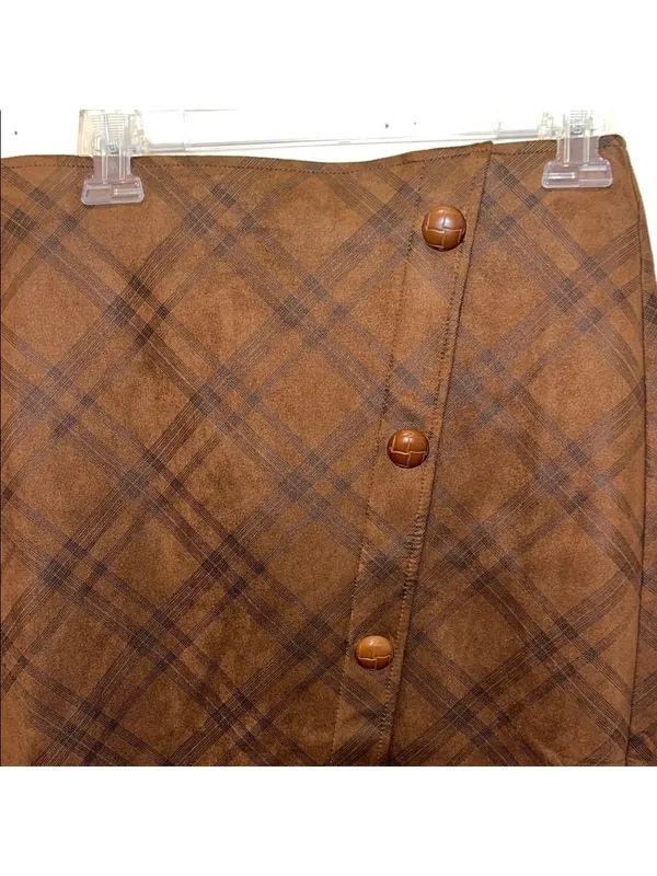 Vintage Plaid Pencil Skirt with Slit cottagecore granny modest grandma teacher - Image 3