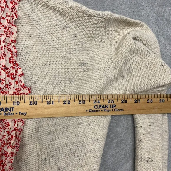 Eileen Fisher Sweater‎ Womens Medium Cream Wool Blend Knit Lagenlook Oversized - Image 4