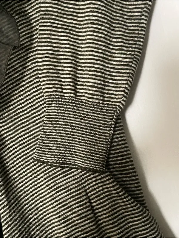 Guinevere Anthropologie Olive Green Striped Ruffle Open Front Cardigan Sz S - Image 7