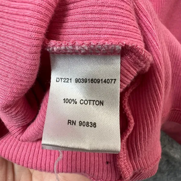 Vintage Y2K Baby Tee Pink Ribbed Cotton T-Shirt Large Automotive Graphic Racing‎ - Image 6