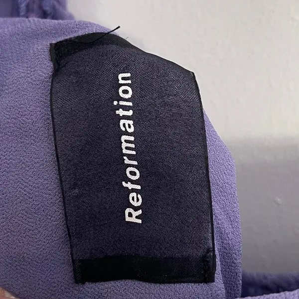 Reformation Hummingbird Crepe Mini Dress Lavender Purple Puff Sleeve Size 8‎ - Image 4