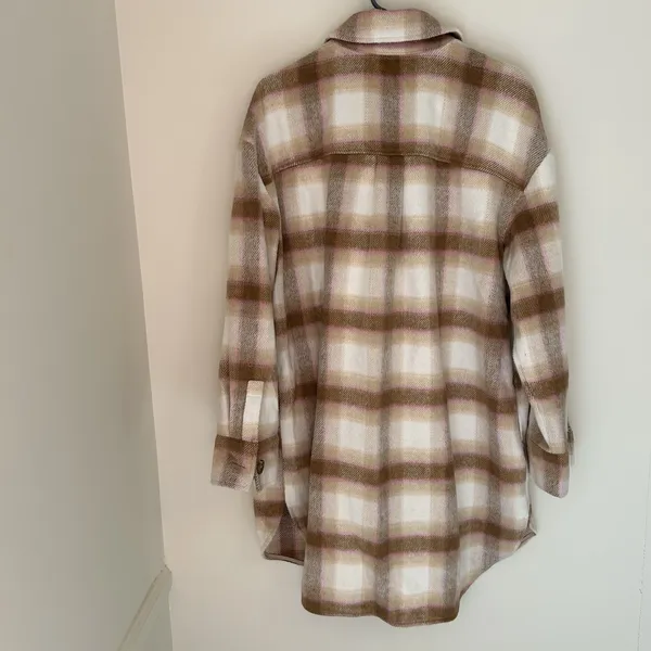 BP Long shacket Pink Brown Large plaid outdoor grandpacore granola camping - Image 2