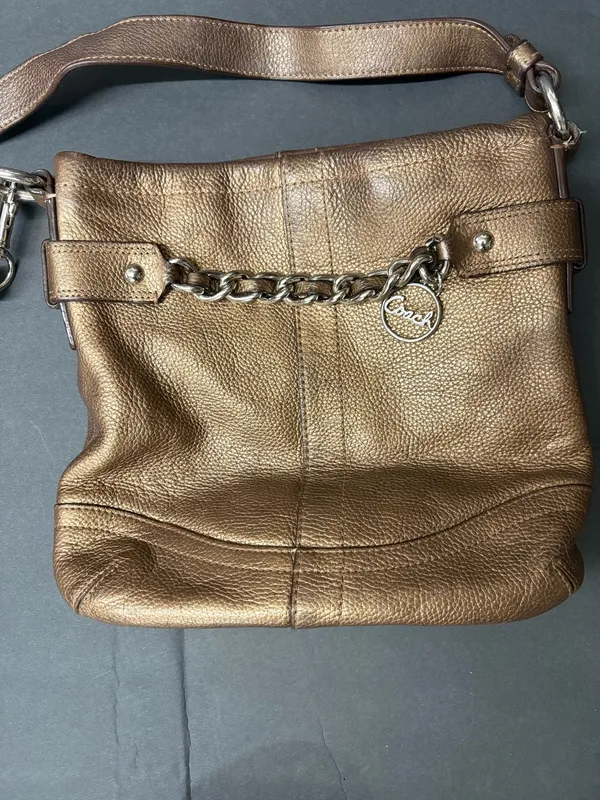 Coach Leather Crossbody Vintage Bag metallic copper - Image 6