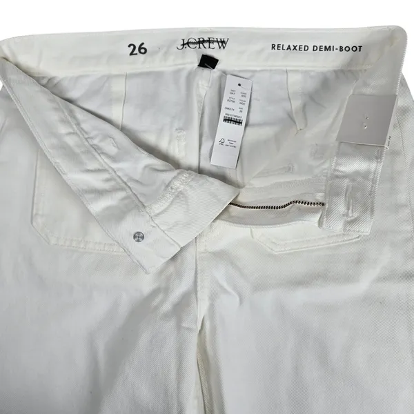 J. Crew Sailor mid-rise relaxed demi-boot jean in‎ white 26 BZ728 NWT - Image 5
