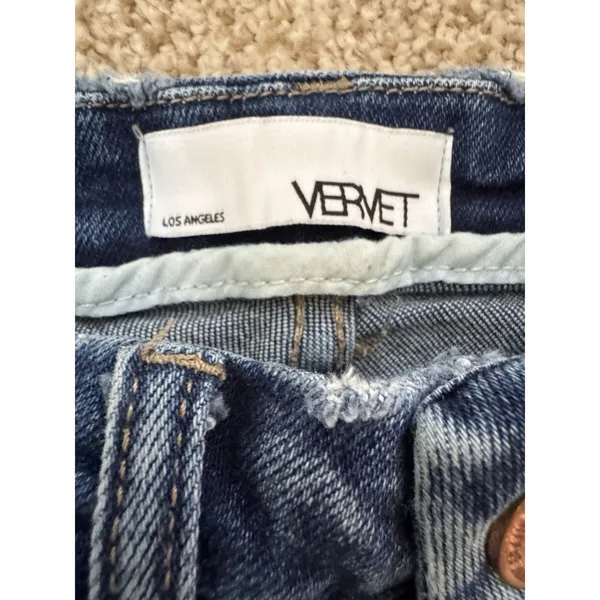 Vervet Jeans Womens 25 Blue Denim Stretch Mid Rise Fray Distressed Ankle Skinny‎ - Image 5