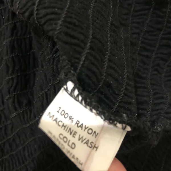 Brandy Melville Black Smocked Stretchy Crop Top - Image 4