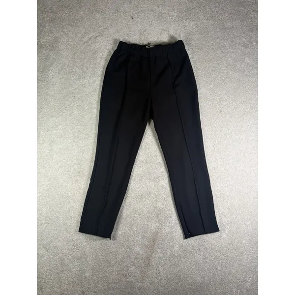 Anthropologie Womens Black Pintuck Tapered Ankle Zip Pull-On Pants small black - Image 2
