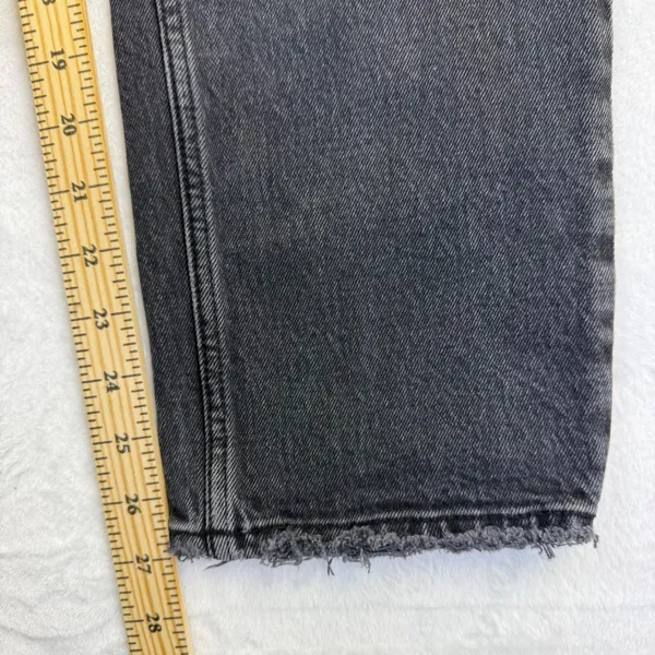 Abercrombie &‎ Fitch The Dad High Rise Curve Love Distressed Black Jeans 26 2S - Image 7