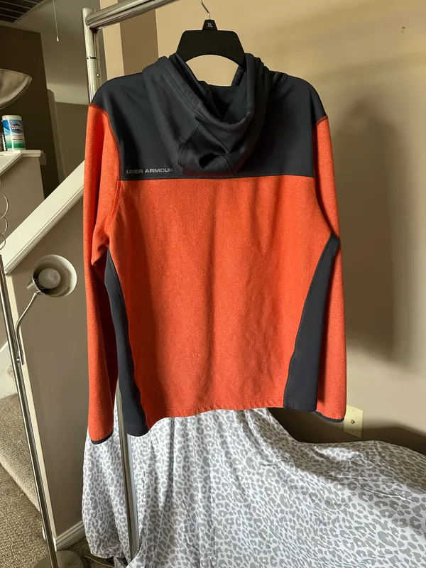 Under Armour Orange and Black Performance Hoodie - Image 3
